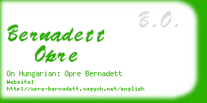 bernadett opre business card